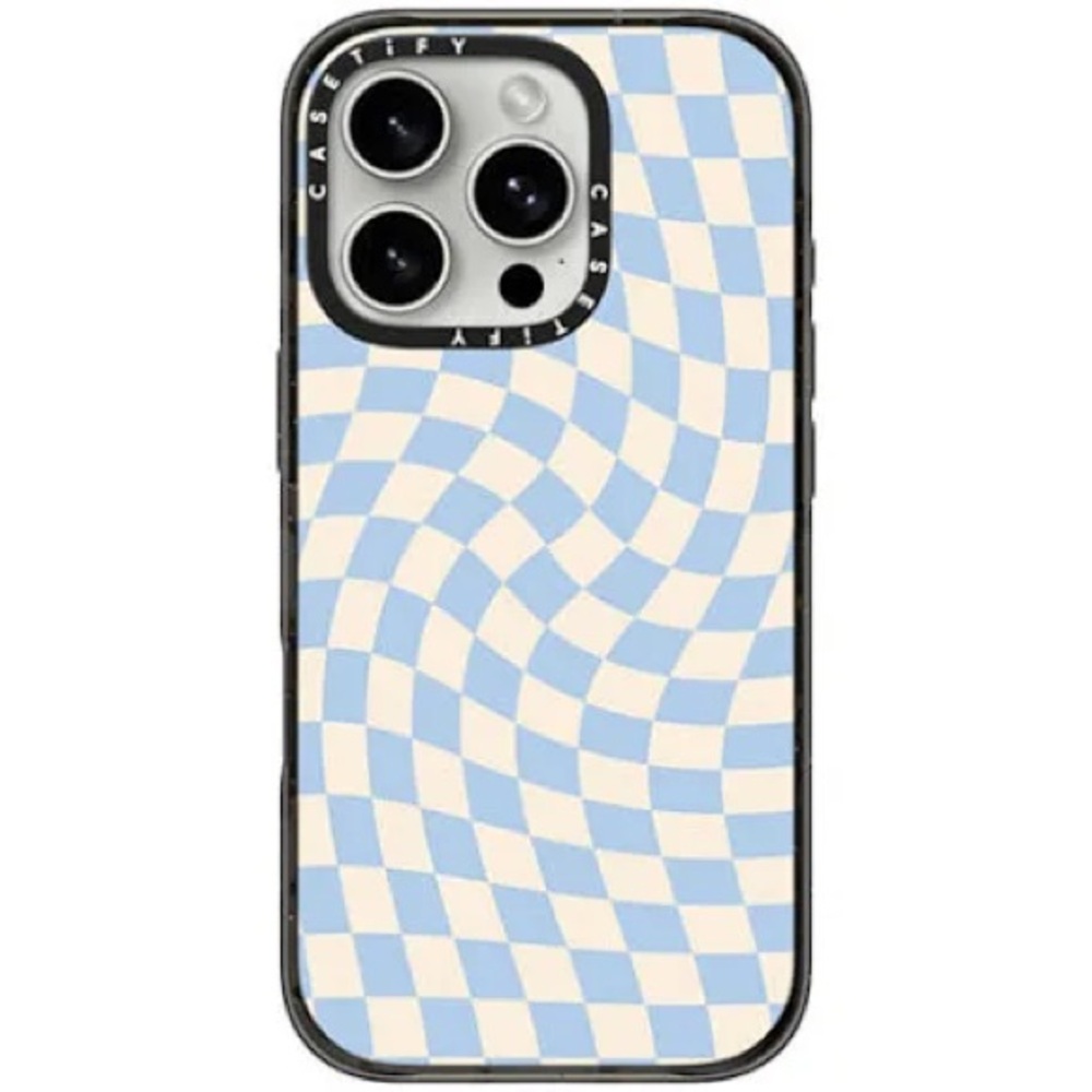 Blue and White Checkered IPhone 13 Pro Casetify Phone Case Brand New Barely Used